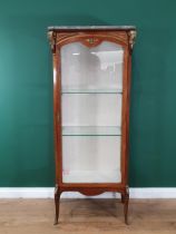 A 19th Century walnut and ormolu Display Cabinet, the marble top above a single glazed door,