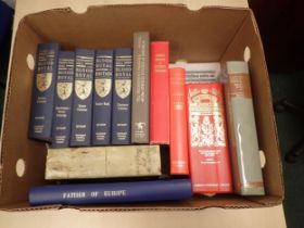 Box: Twelve volumes, including Edmund Lodge, The Peerage of the British Empire, 1854. The Jacobite