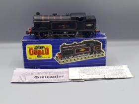 Hornby Dublo 3217 0-6-2T late emblem Locomotive with coal in bunker, in near mint condition, box