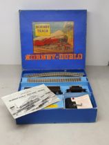 A very rare Hornby Dublo EDG7 SR olive Goods Set. Locomotive, open wagon and goods van in near