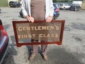 Two mahogany framed Railway Notices 'Gentleman's First Class' and Booking Office