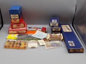 Quantity of Hornby Dublo accessories and literature comprising three boxes of Water Cranes, box 5040