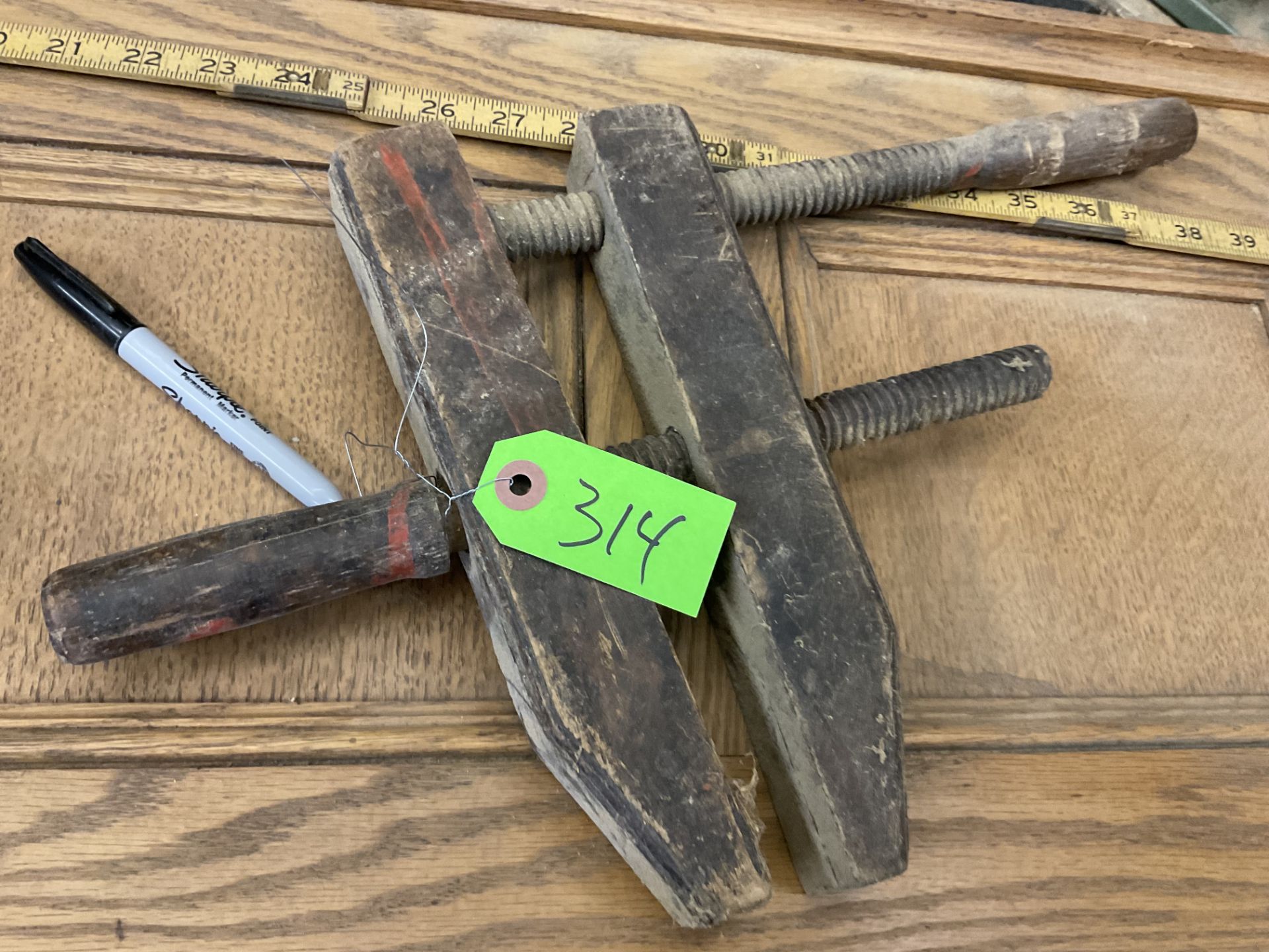 Antique wood clamp