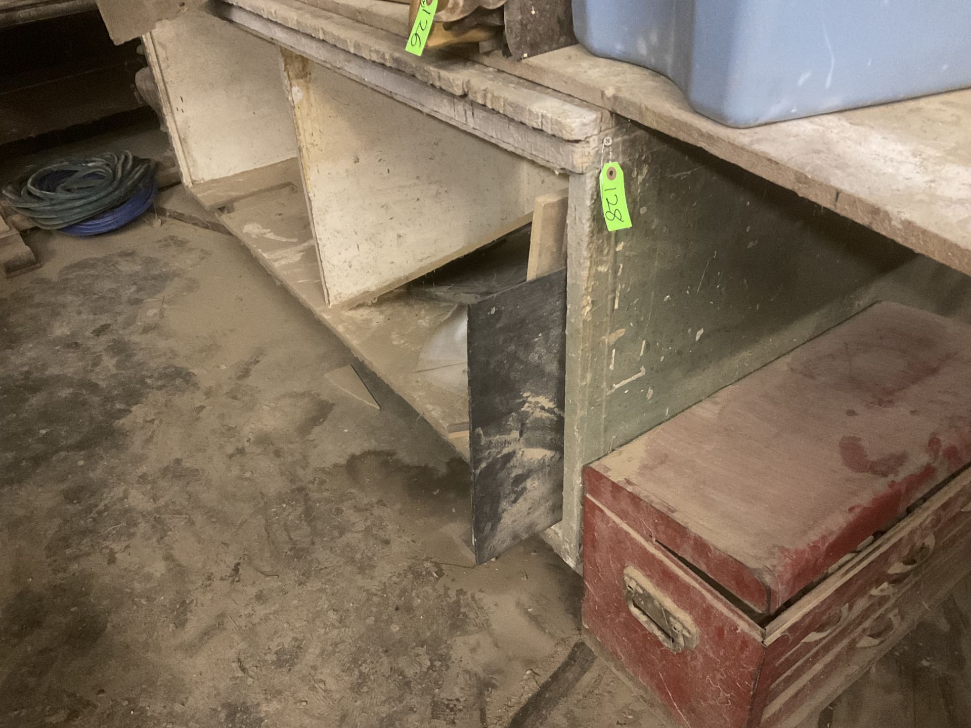 6Ft, x 4 ft. Work bench with contents inside NOT contents on top.