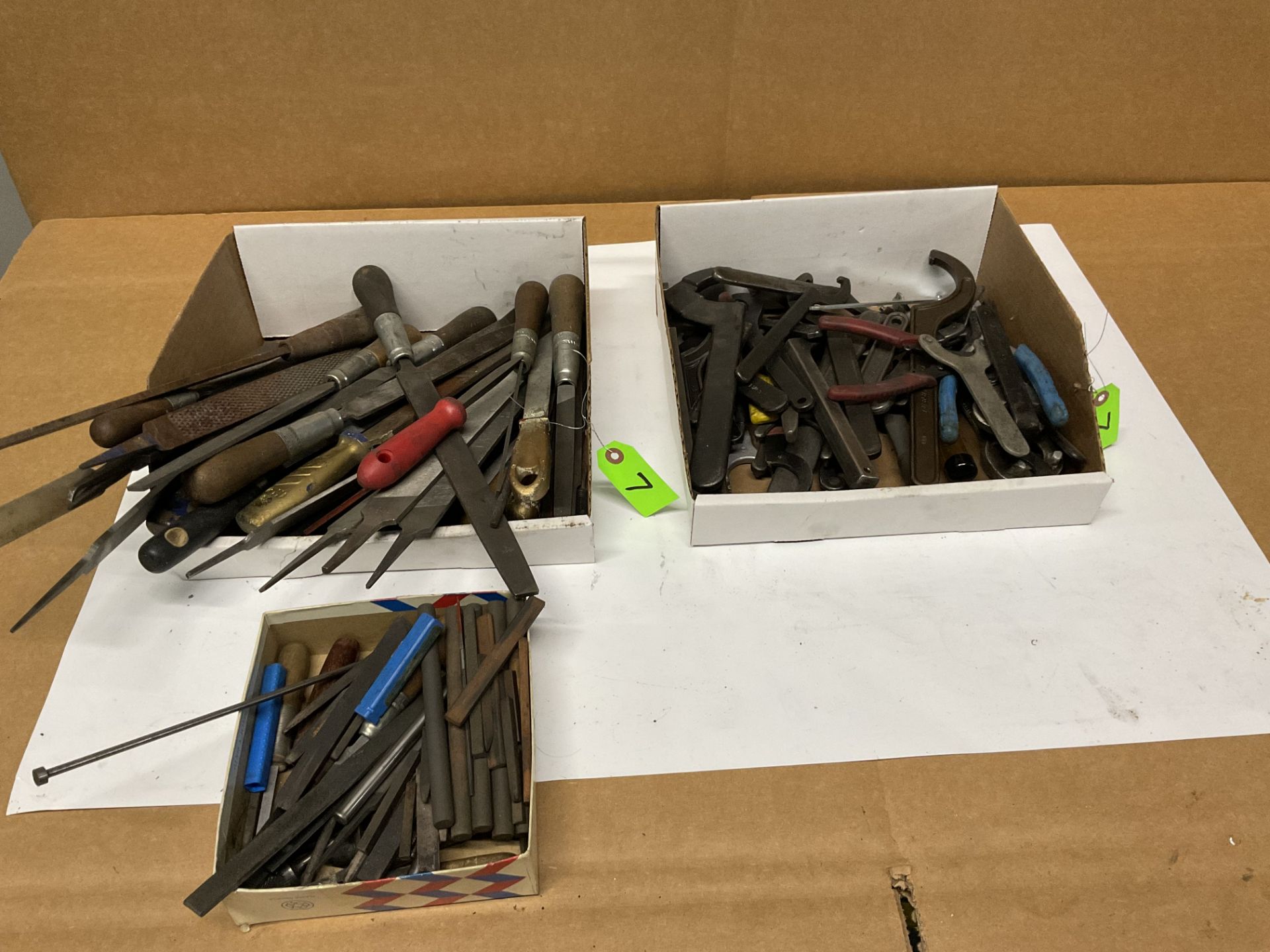 Large assortment of spanner wrenches/ files/ rasps and stones