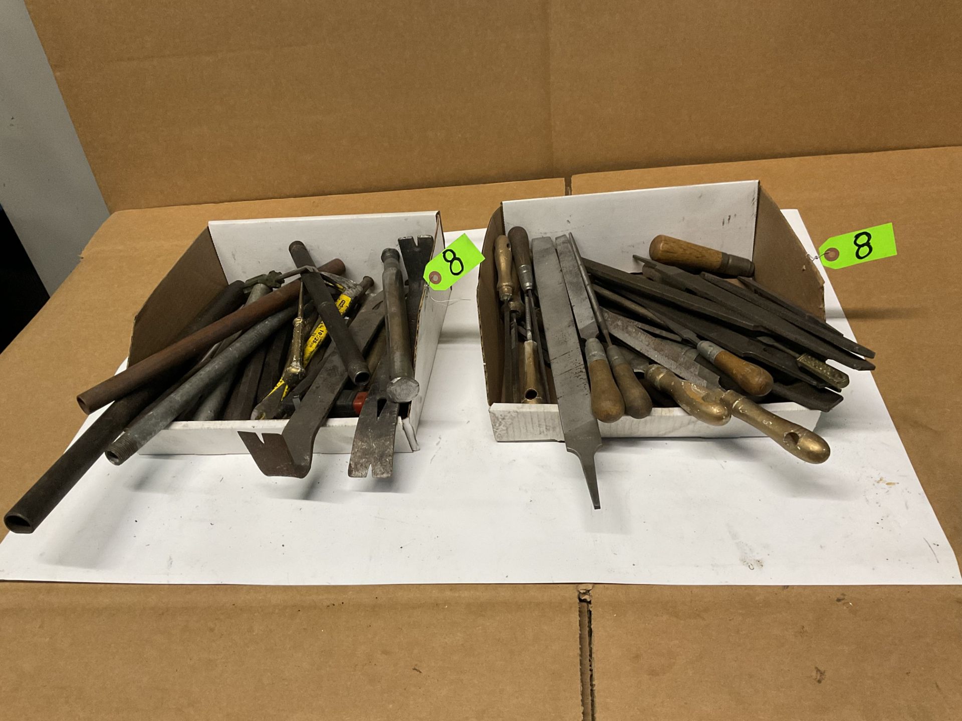 Large assortment of pry bars/ breaker bars/ files /chisels