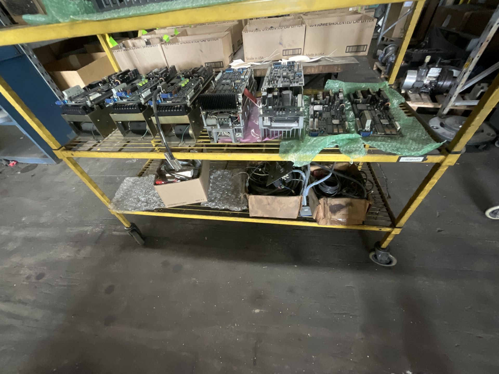 Yellow cart of Mazak Repair Parts with contents - Image 2 of 7