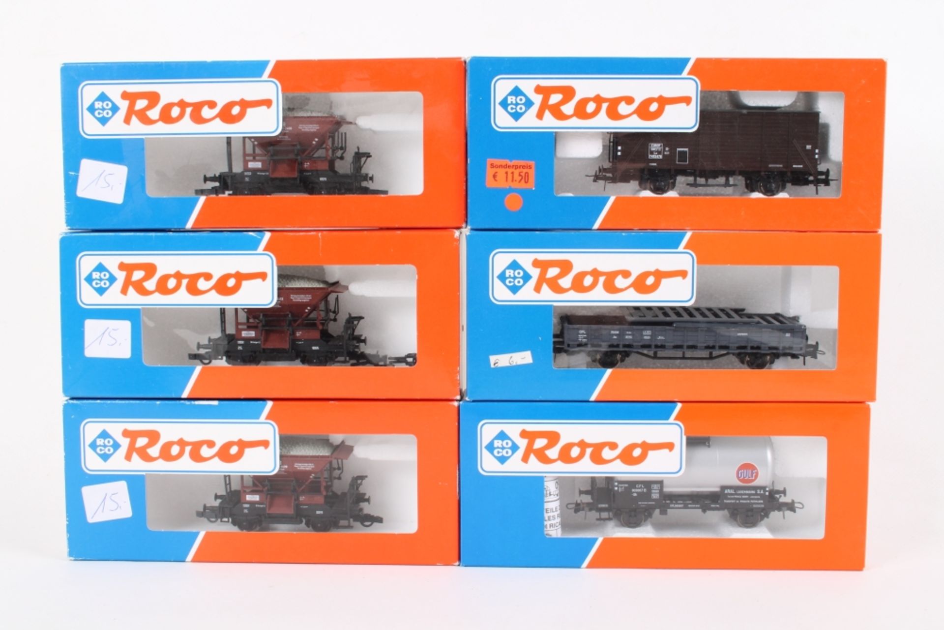 Roco, sechs Güterwagen