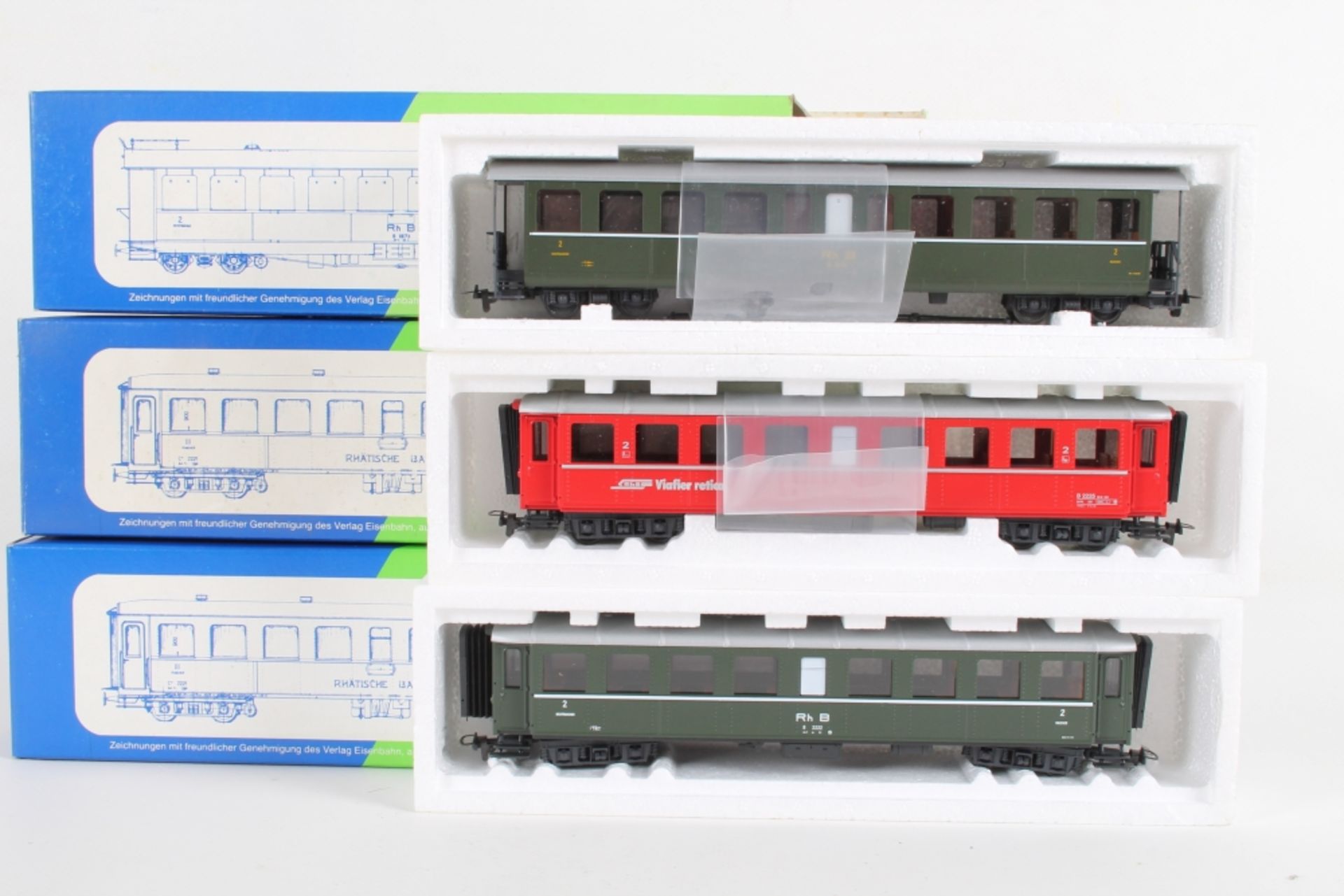 STL-Models, drei Reisezugwagen