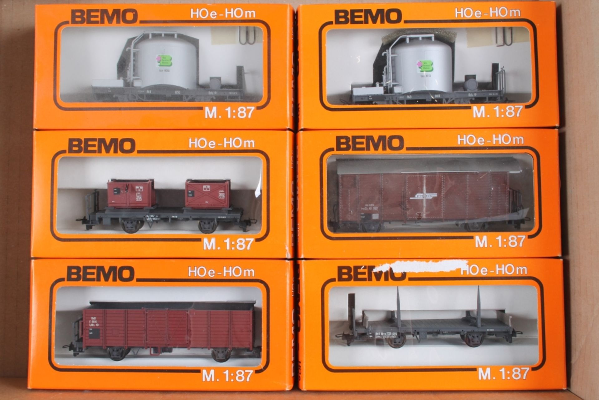 Bemo, sechs Güterwagen 