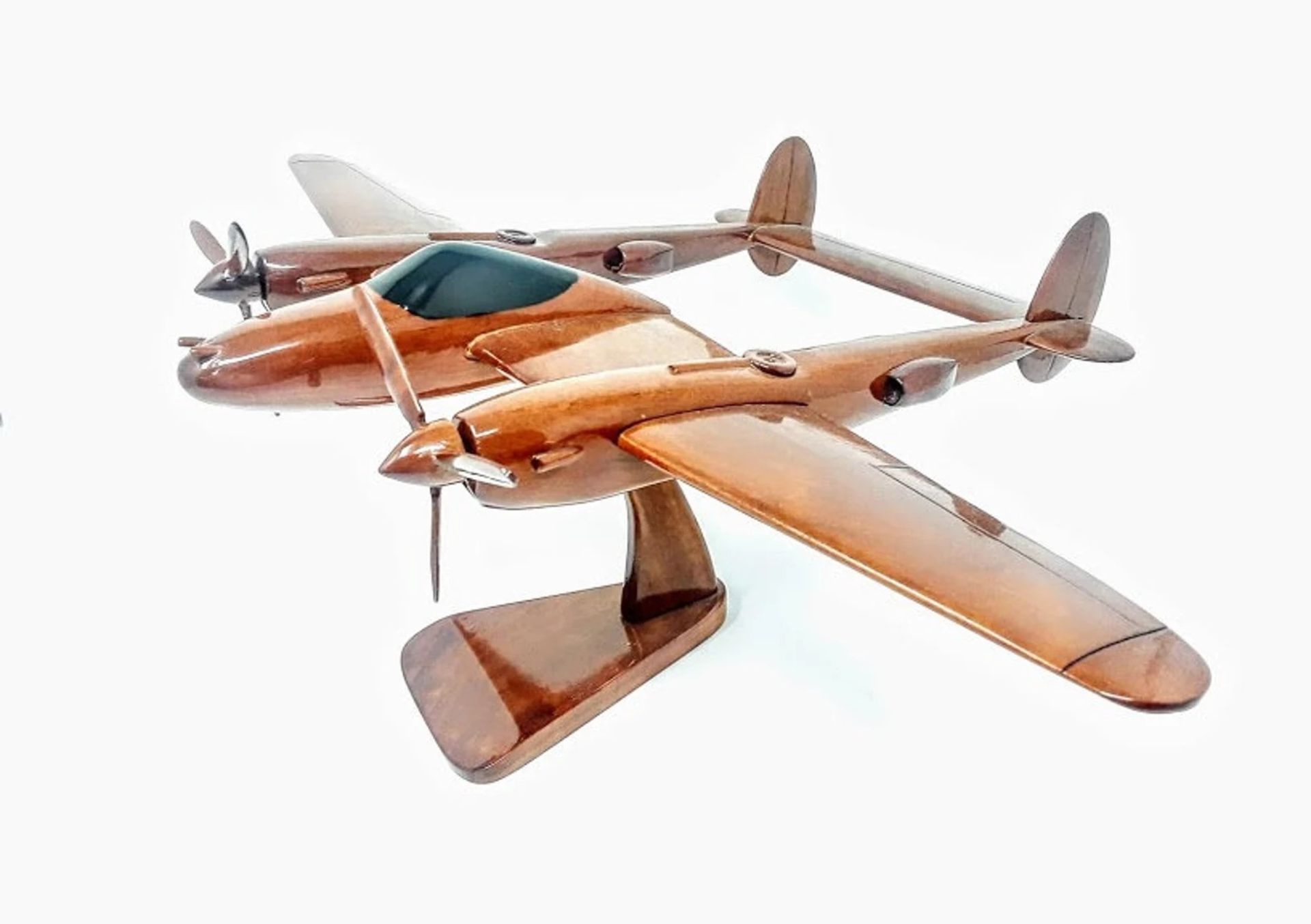 P-38 Lightning Wooden Aircraft Scale Model 