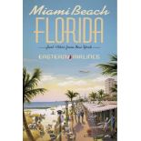 Eastern Airlines, Miami Beach, Florida Travel Poster