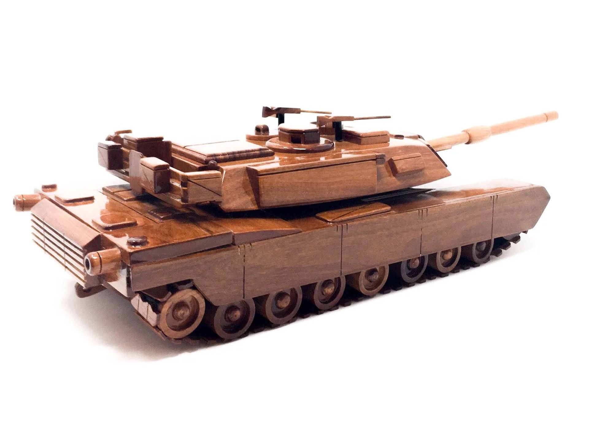 M1A1 Abrams Tank Wooden Scale Model  - Bild 3 aus 4