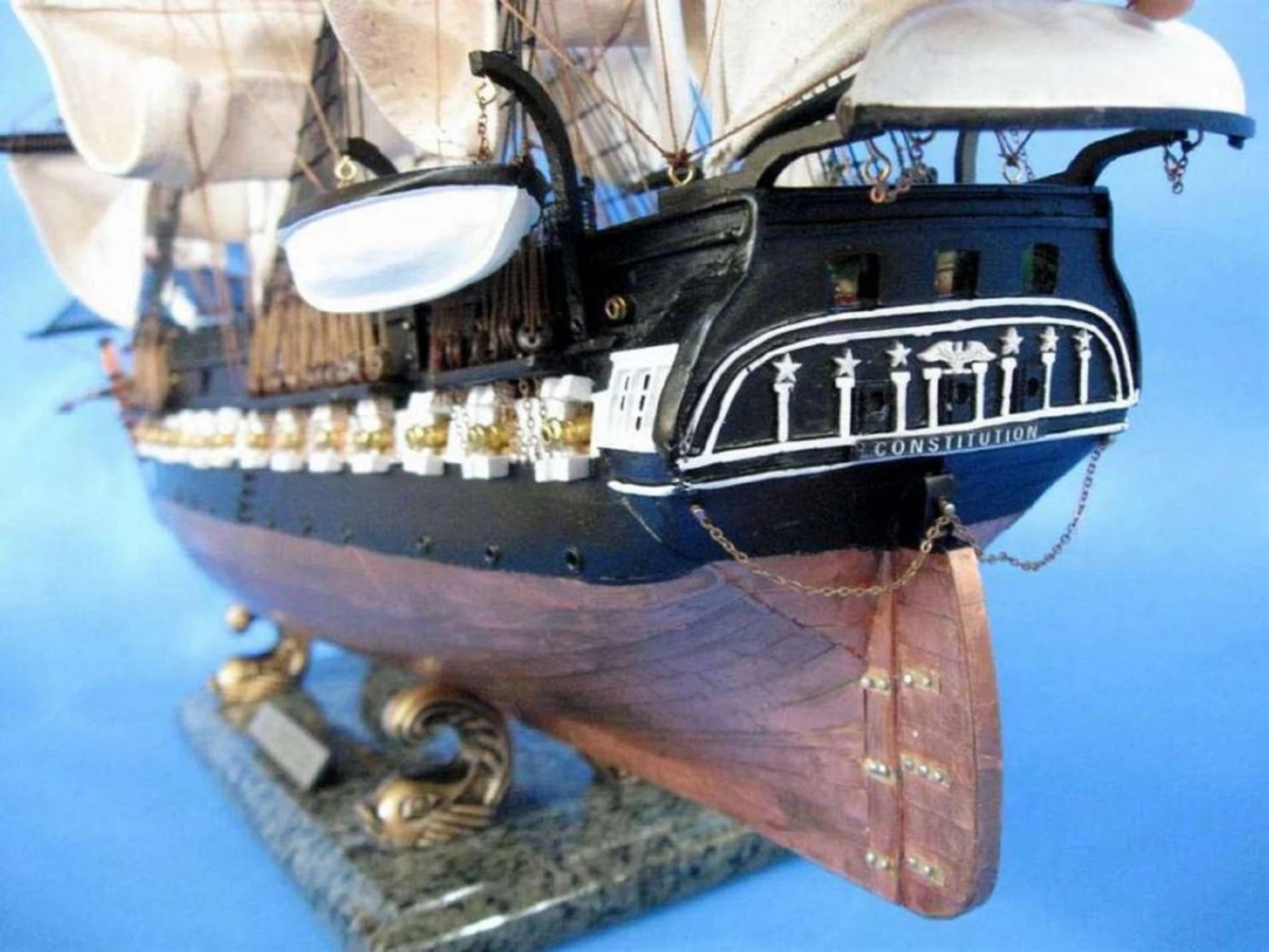 USS Constitution Wooden Scale Model - Image 3 of 5