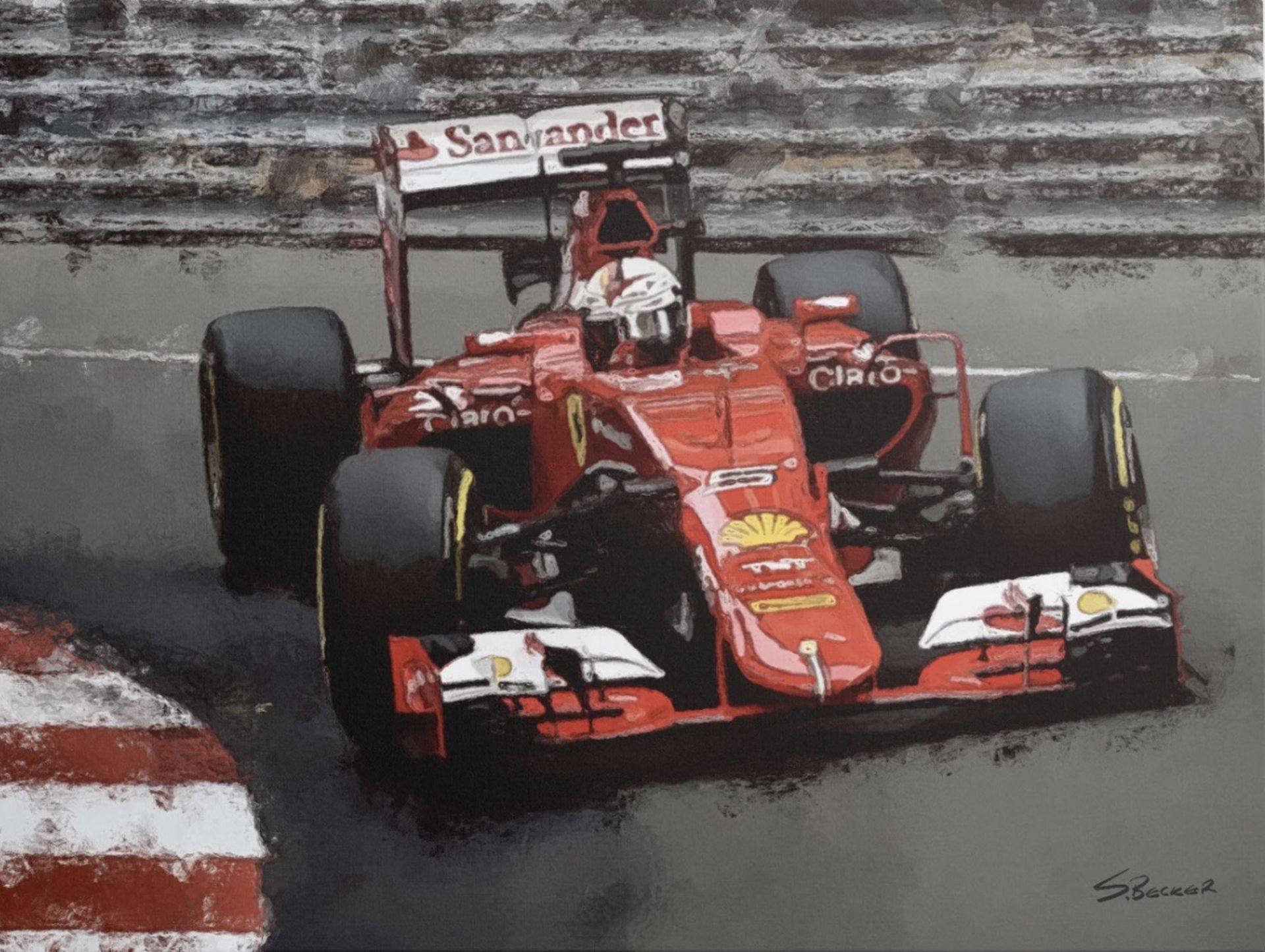 Sebastian Vettel Ferrari Canvas Print