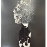 Donald Sultan "Black Roses in a Black Rose Vase" Print.