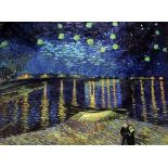 Vincent Van Gogh "Starry Night Over the Rhone, 1889" Oil Painting