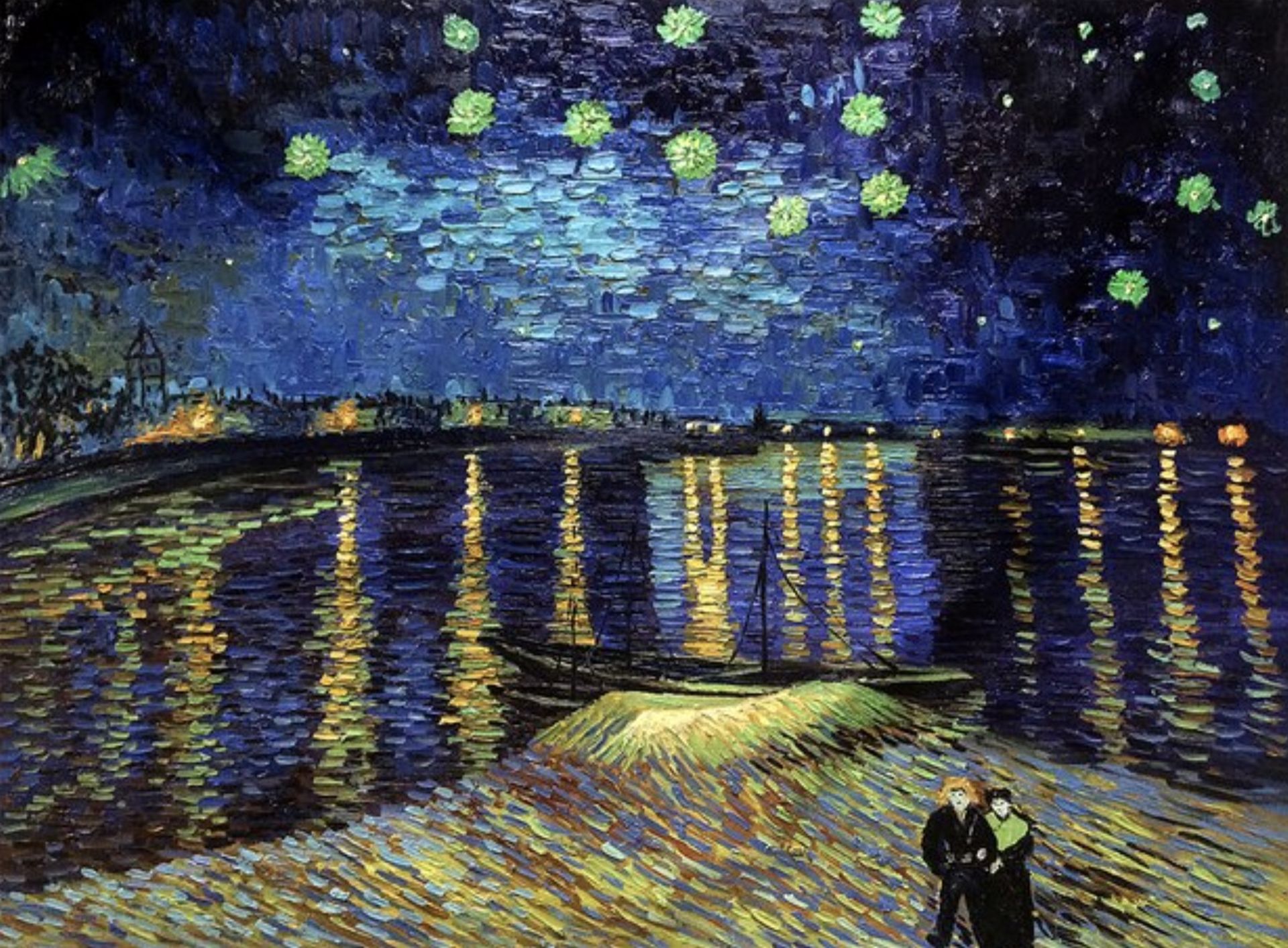 Vincent Van Gogh "Starry Night Over the Rhone, 1889" Oil Painting