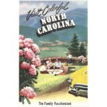 "Visit Colorful North Carolina, The Family Vacationland" Canvas Print