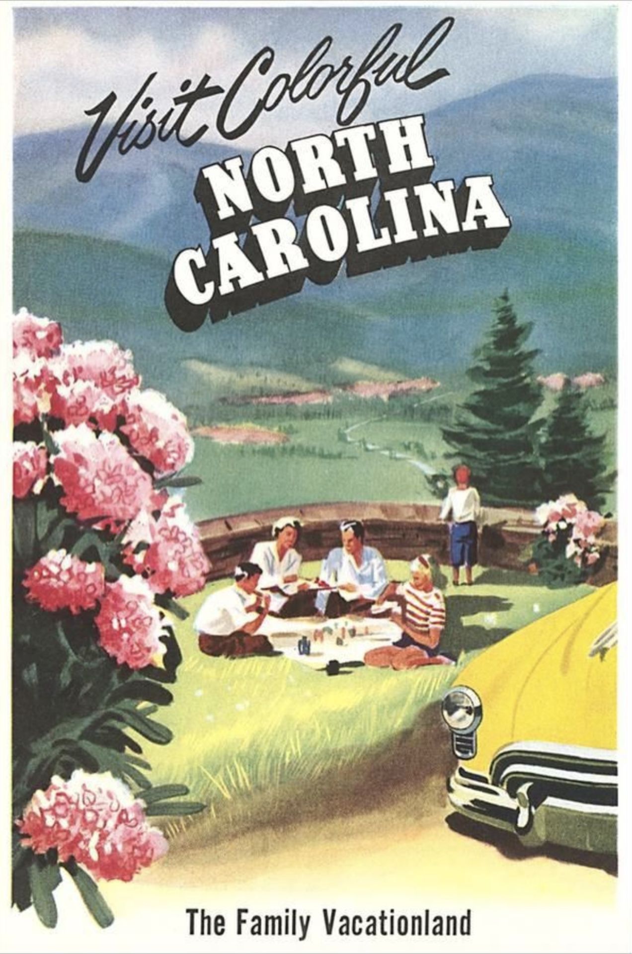 "Visit Colorful North Carolina, The Family Vacationland" Canvas Print