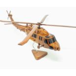 UH60 Blackhawk Wooden Scale Helicoper Desk Display