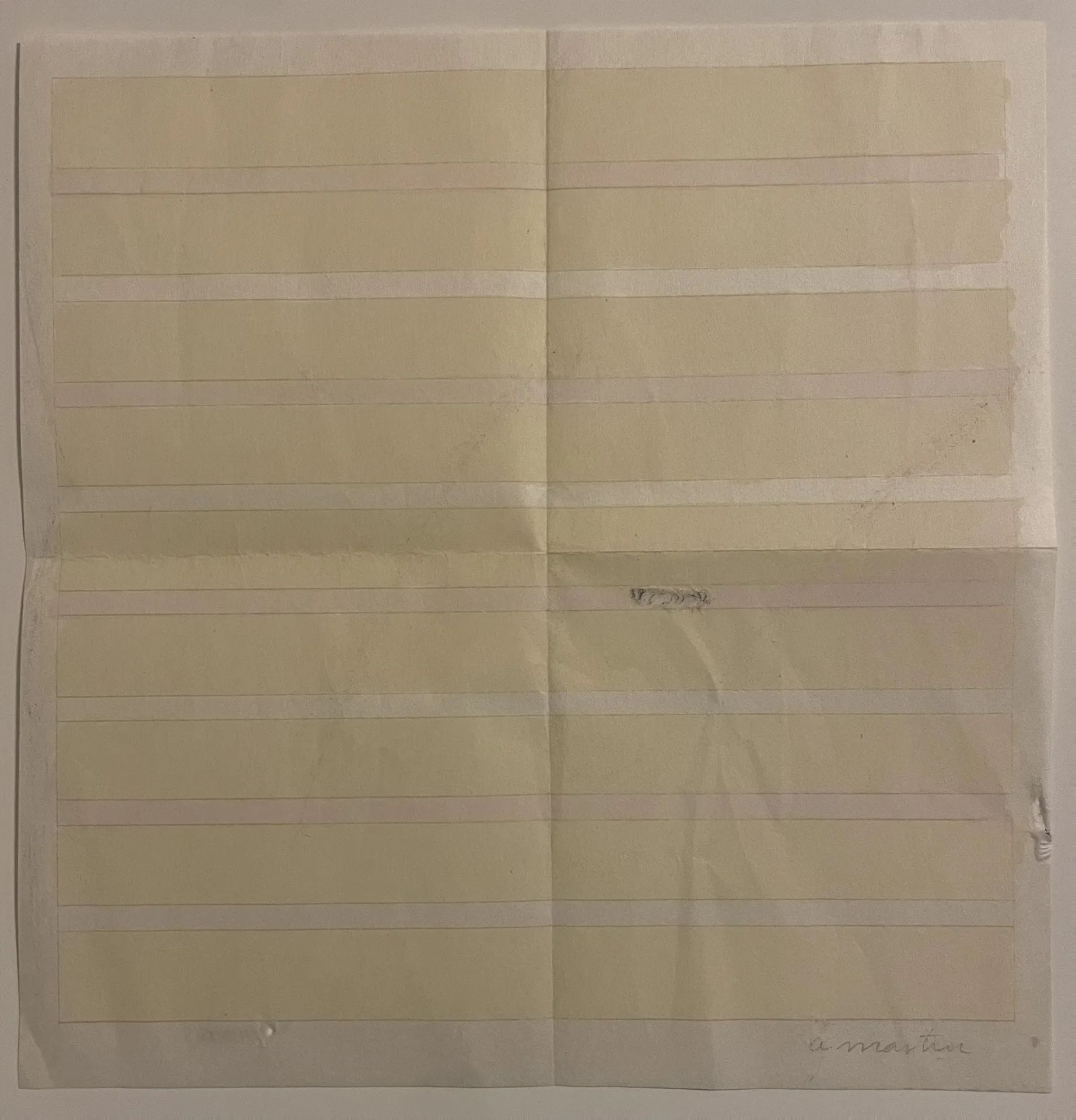 Agnes Martin Signed 1980's Print on Thin Paper