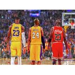 LeBron James, Kobe Bryant. Michael Jordan Print on Canvas