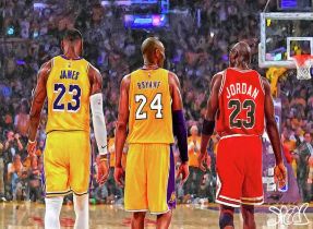 LeBron James, Kobe Bryant. Michael Jordan Print on Canvas