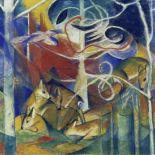 Franz Marc "Deer in the Forest, 1913" Offset Lithograph