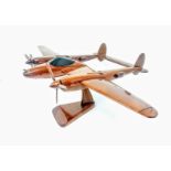 P-38 Lightning Wooden Scale Airplane Desk Display
