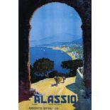 Alassio, Italy "West Riviera" Travel Poster