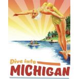 "Dive into Michigan" Travel Poster