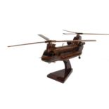 CH47 Chinook Helicopter Wooden Scale Model