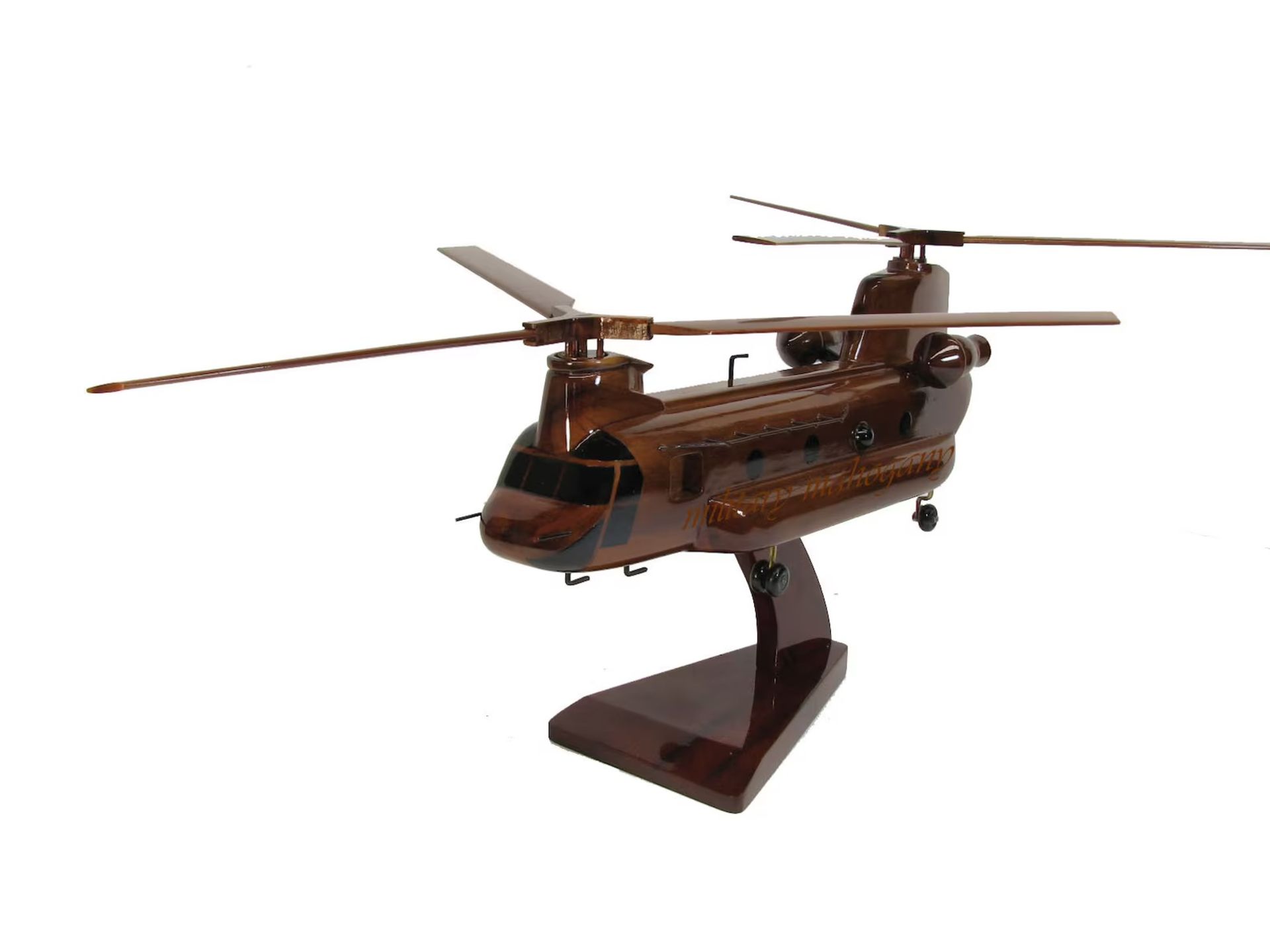 CH47 Chinook Helicopter Wooden Scale Model
