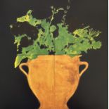 Donald Sultan "Flowers and Vase, 1985" Print.