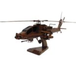 AH64 Apache Helicopter Wooden Scale Model