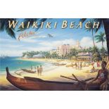 Waikiki Beach, Hawaii Travel Poster