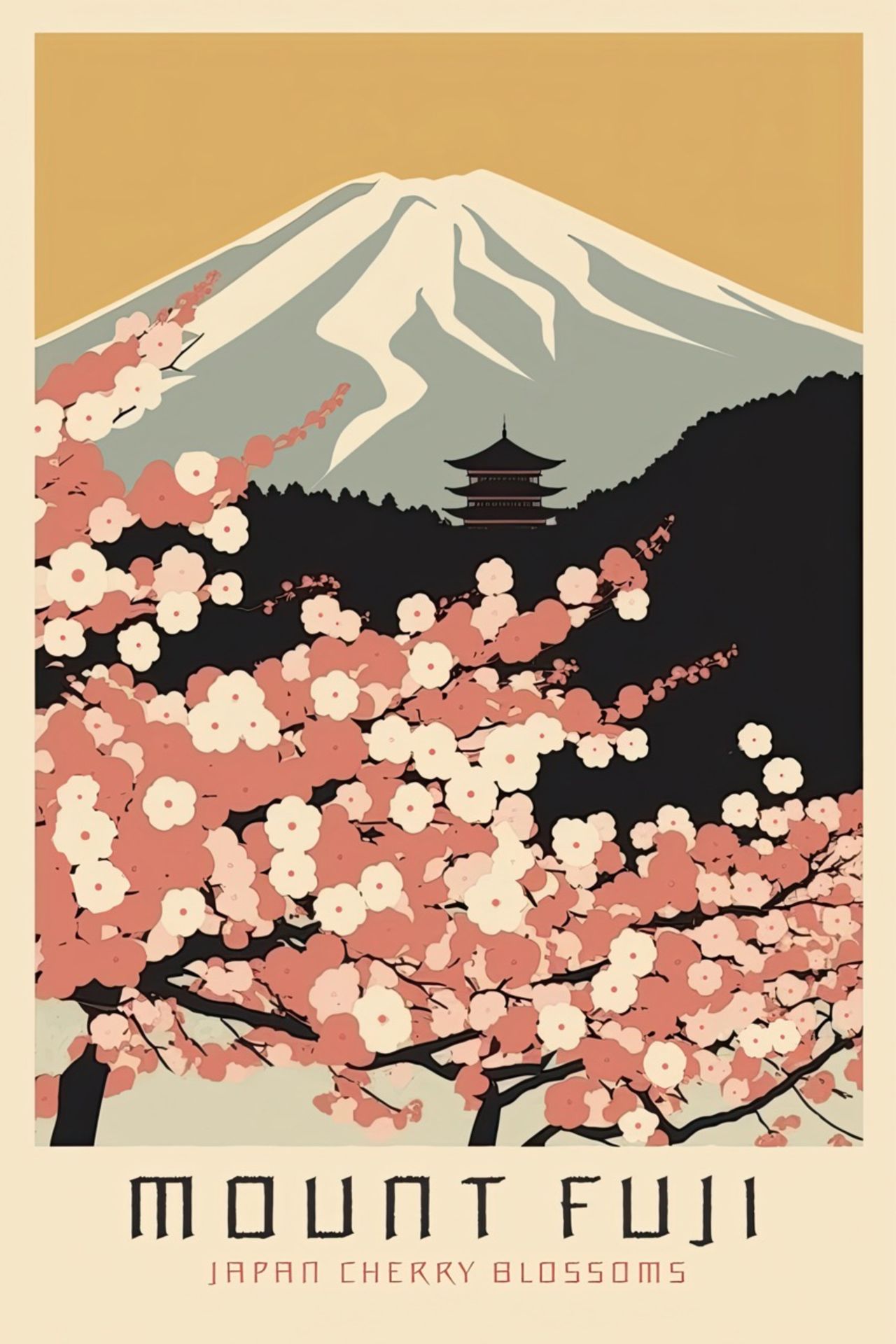 Mount Fuji, Japan Travel Poster