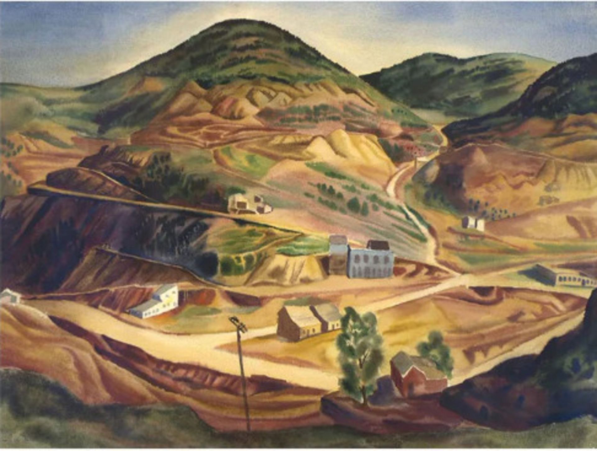 Vance Kirkland "Nevadaville Landscape, 1938" Print