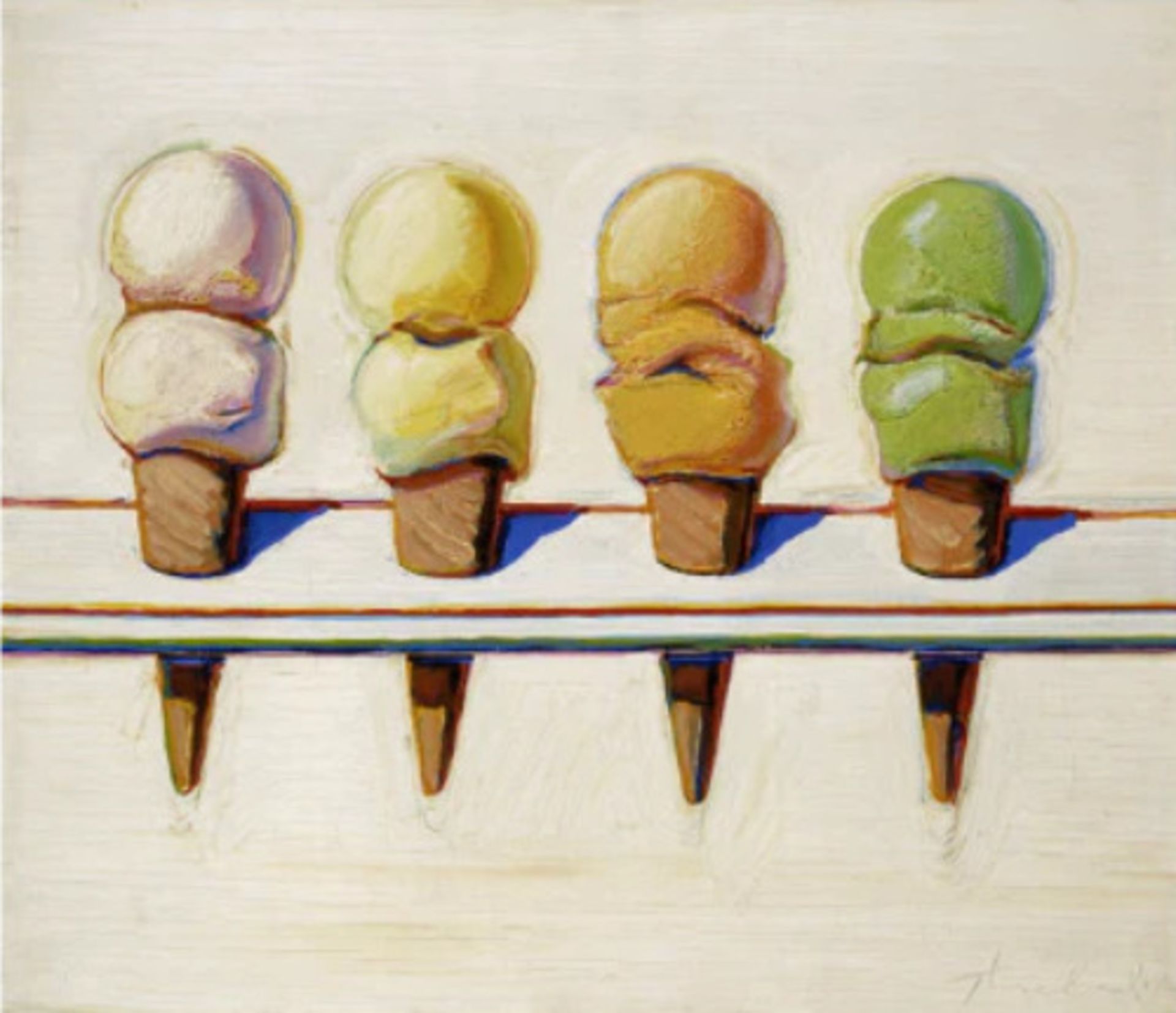 Wayne Thiebaud "Four Ice Cream Cones, 1964" Print