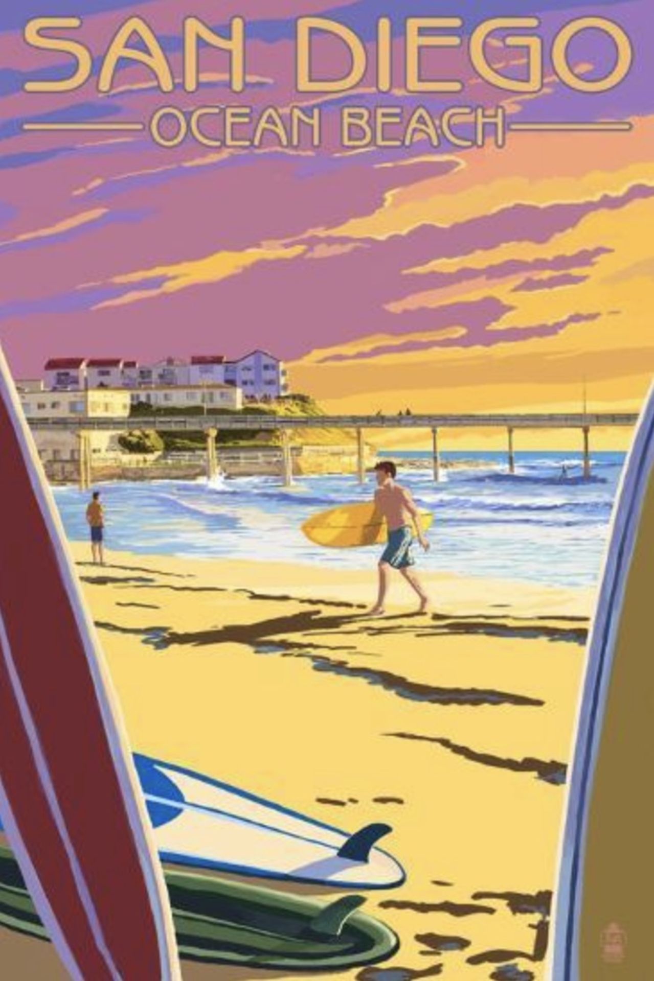 Ocean Beach, San Diego Travel Poster