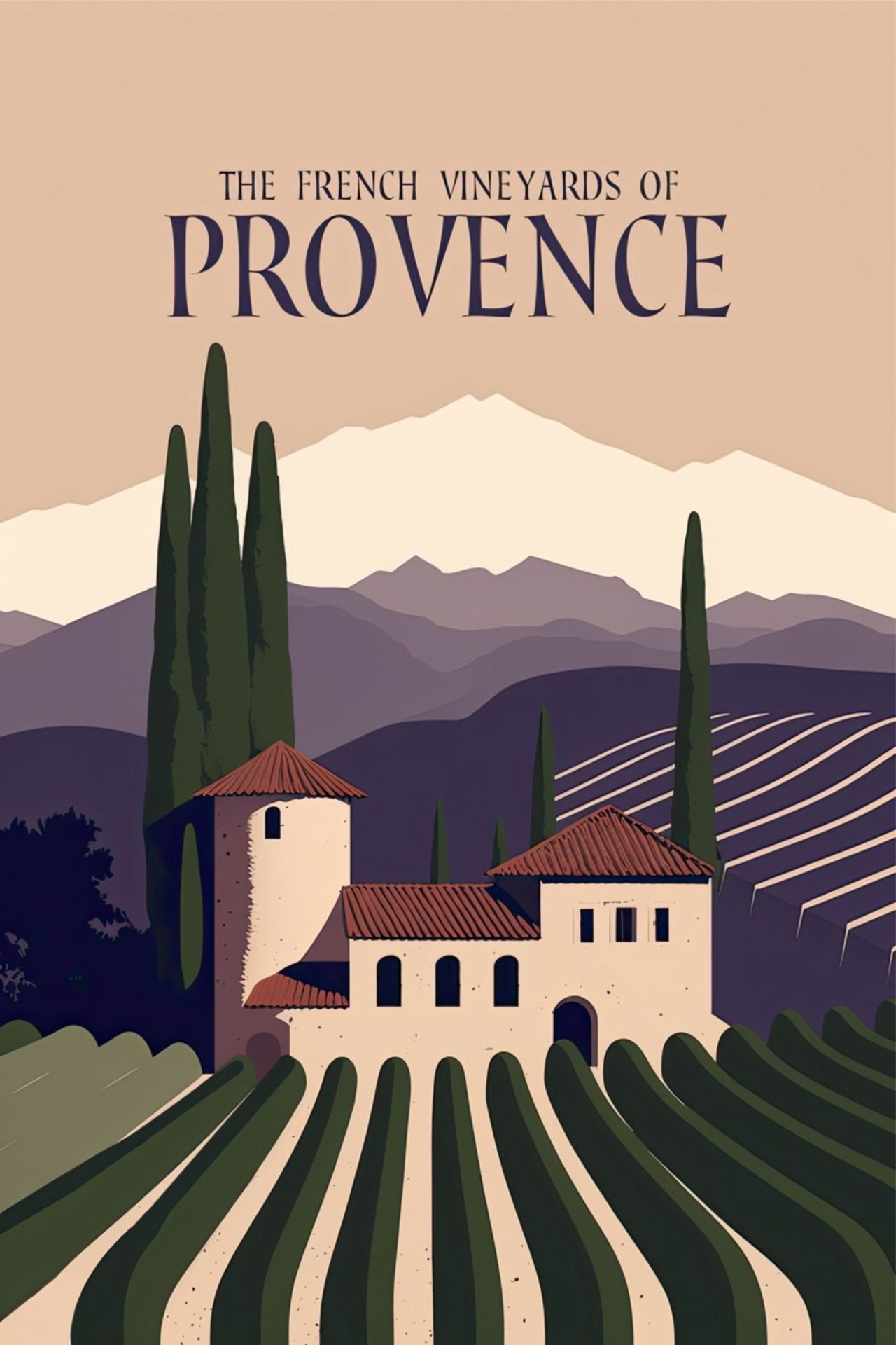 Provence, French Vineyards Travel Poster
