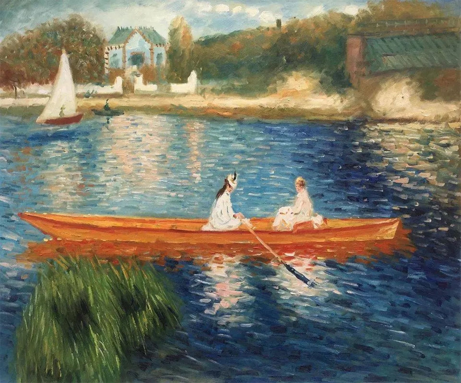Pierre Auguste Renoir "Boating on the Seine, 1879" Painting