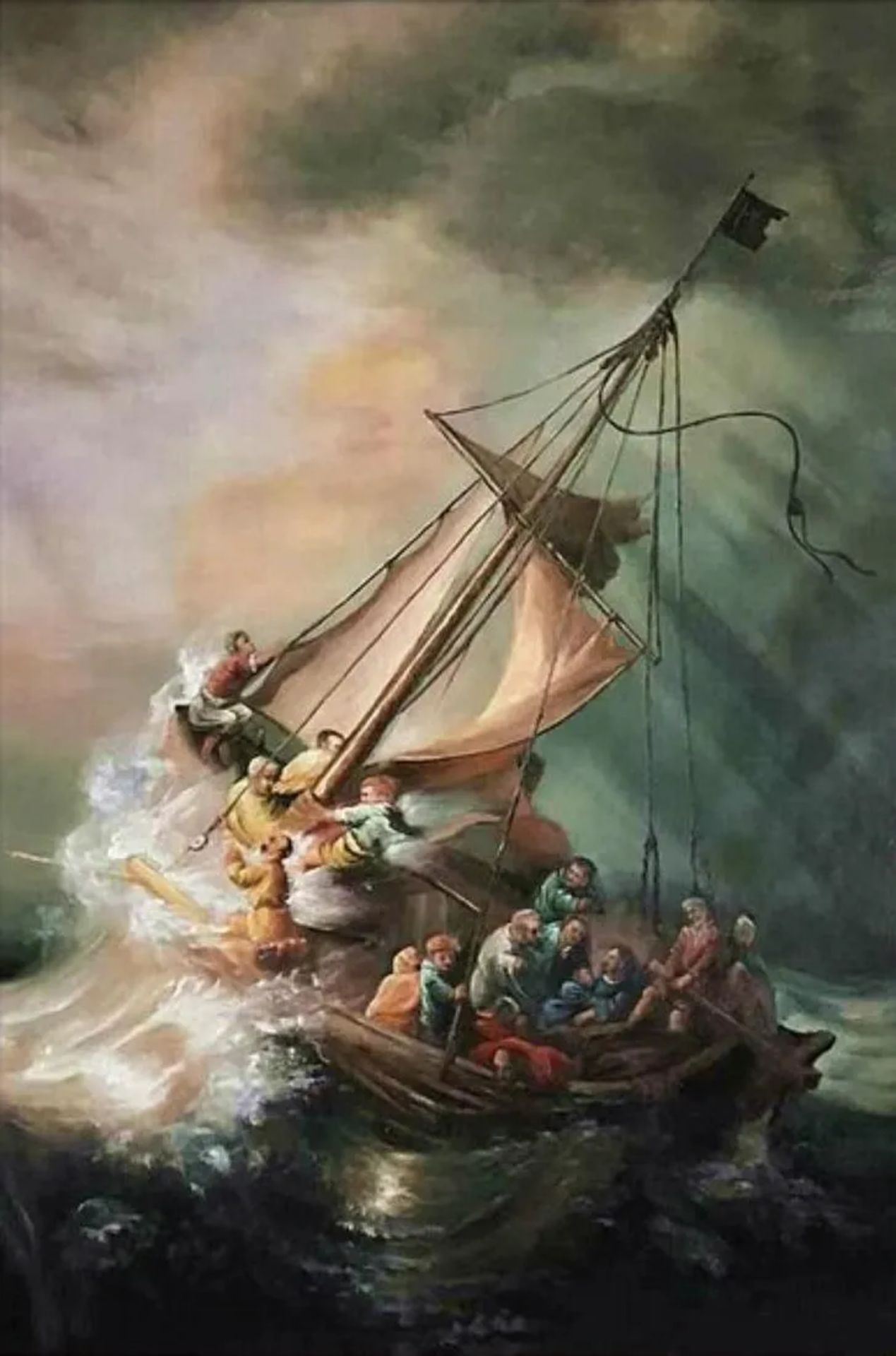 Rembrandt Harmenszoon van Rijn "The Storm on the Sea of Galilee" Oil Painting
