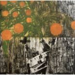 Donald Sultan "Oranges in a Pot, 1993" Print.