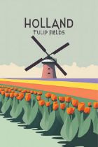 Dutch Tulip Fields, Travel Poster