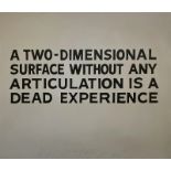 John Baldessari "A two-dimensional..." Offset Lithograph, Plate Signed