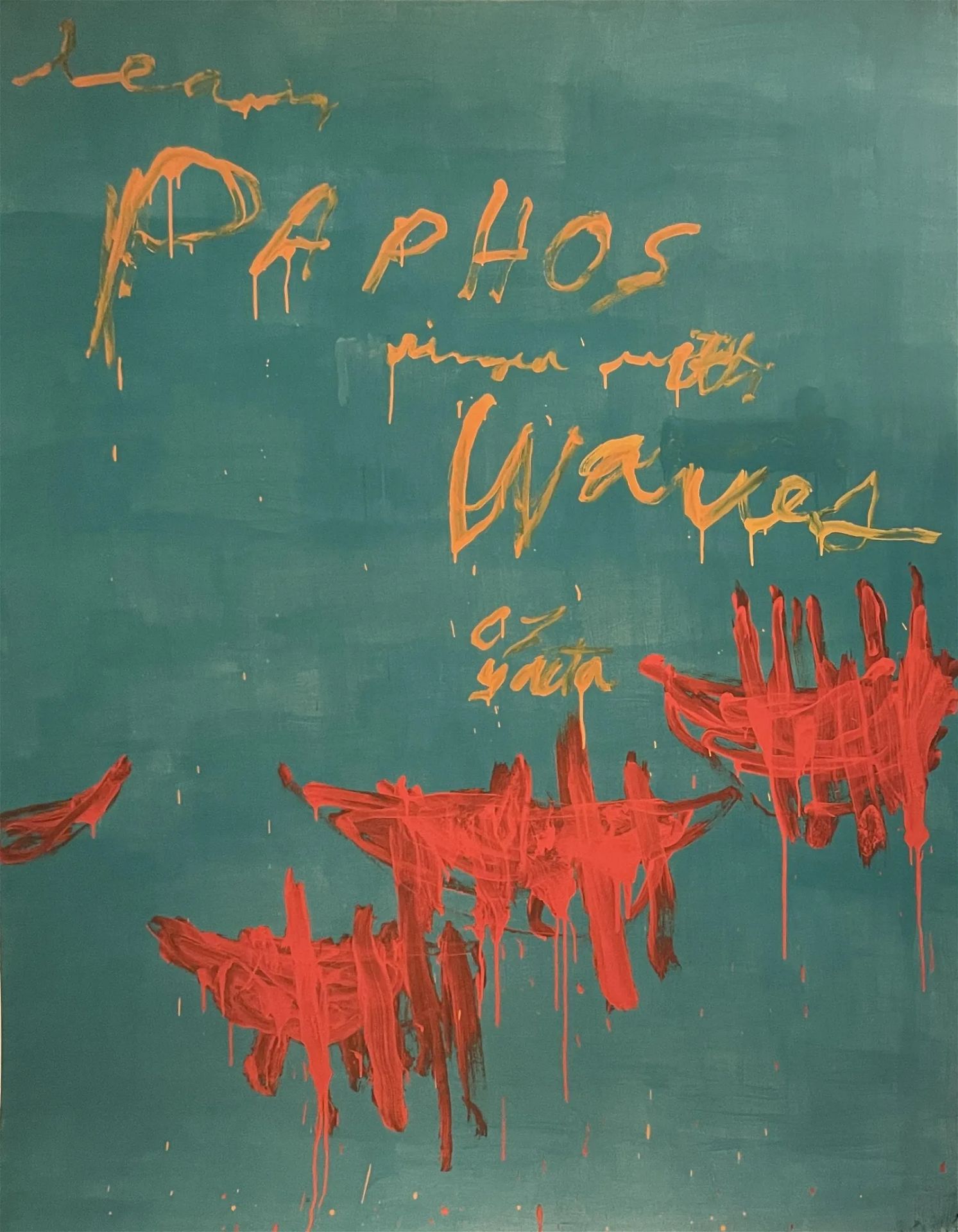 Cy Twombly "Leaving Pathos Ringed with Waves, 2009" Offset Lithograph