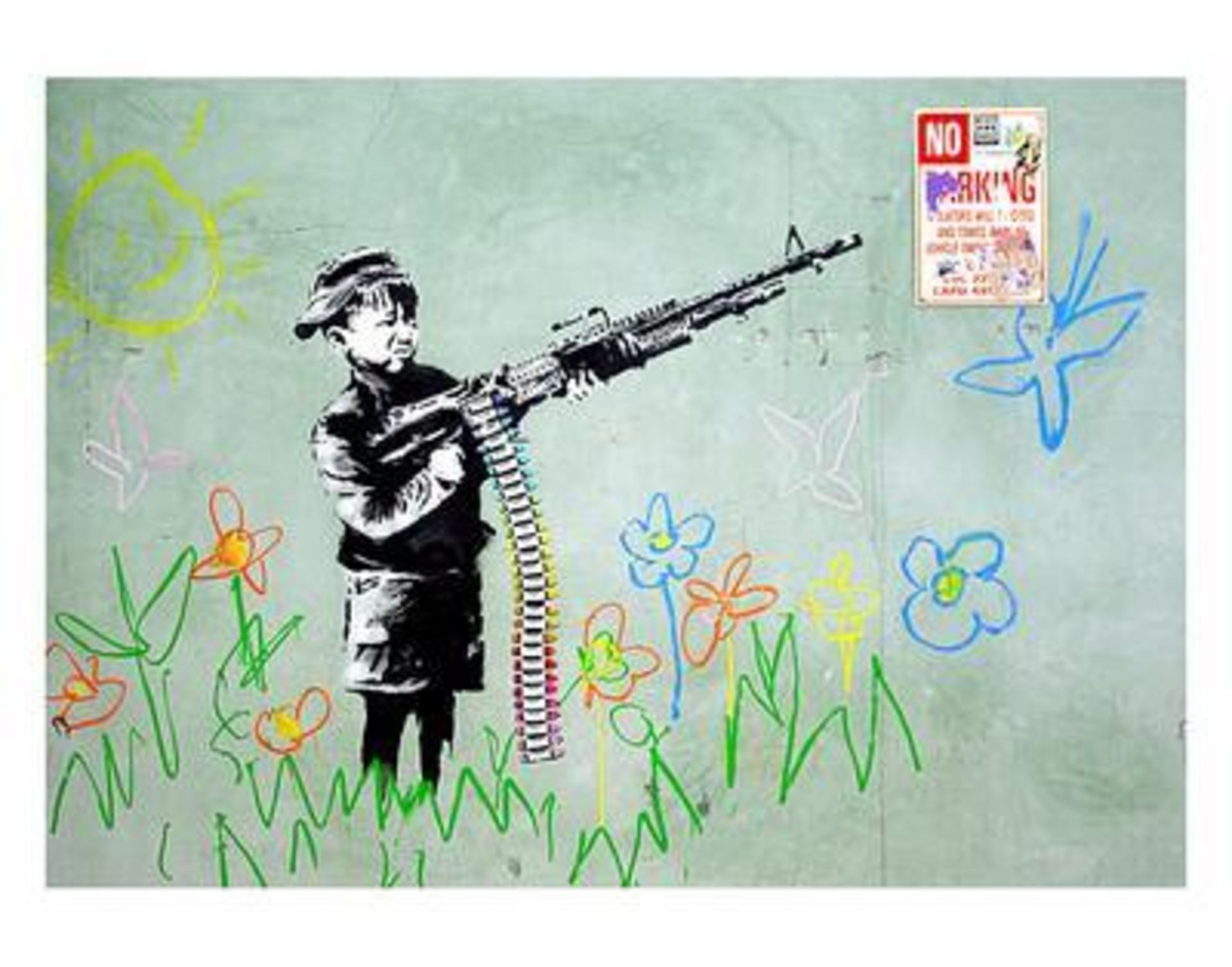 Banksy "Gun" Offset Lithograph