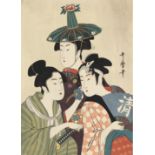 Kitagawa Utamaro "Three Young Men or Women, 1806" Print